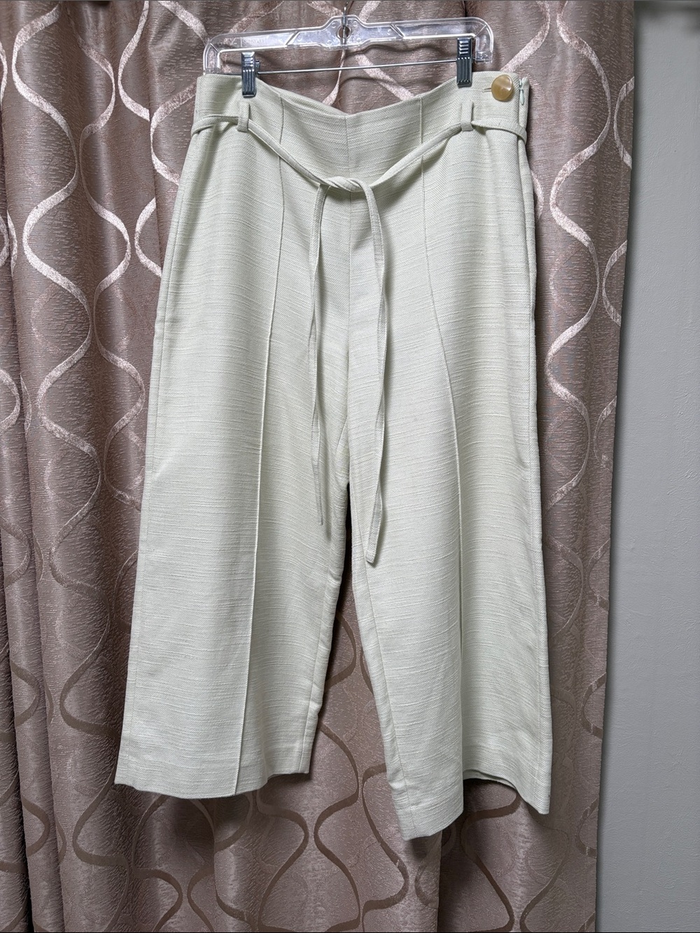 Vince Cropped Panama Trousers - Mint Green - Size 12
